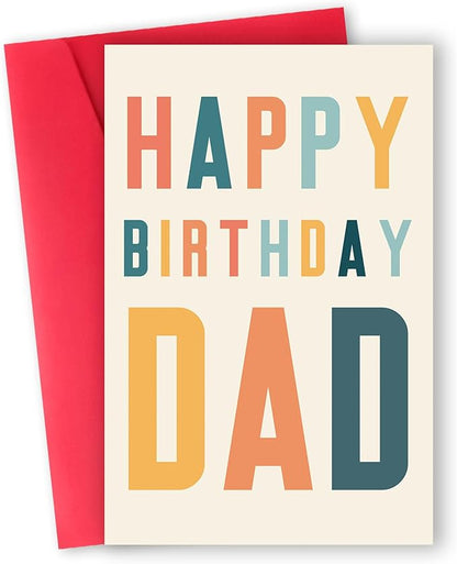 Happy Birthday Gift Card for Dad,Funny Birthday Card for Father,Best Bday Cards from Daughter Son,Dad Birthday Gift