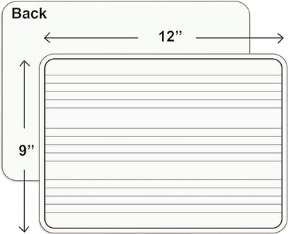 Scribbledo 10 Pack Dry Erase Music Staff Lap White Boards 9"X12" l Write Musical Notes and More Whiteboard (Double Sided) Music Classroom Supplies Must Haves Includes 10 Erasers