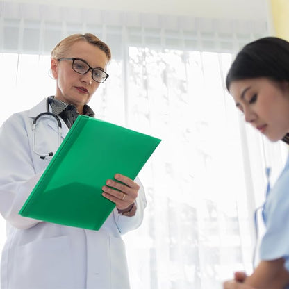 Cholemy 6 Pcs Plastic Pocket Folders with Prong 2 Heavy Duty Pockets Folders with 3 Prongs Letter Size Paper Folders Bulk File Plastic Folders with Fasteners for Office Workers (Green)