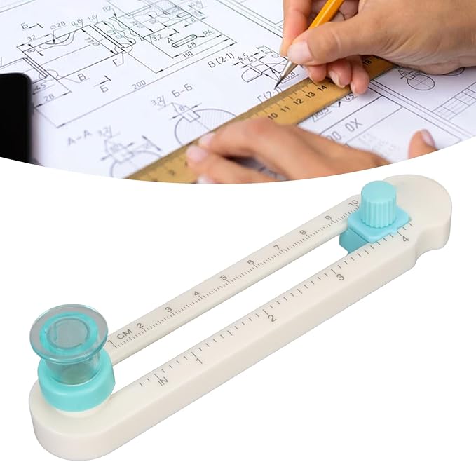 TOPINCN Portable Circle Cutter Circle Cutter Adjustable Paper Cutting Knife Trimmer Rotary Portable Round Model for Paper Crafts Fabric