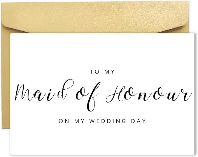 YiKaLus Wedding Day Thank You Card for Maid of Honour, Blank Inside