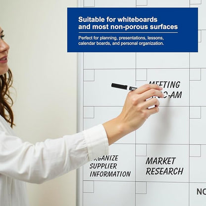 Comix Fine Tip Dry Erase Markers, Low Odor Whiteboard Markers, 36 Bulk 4 Assorted Colors Markers for Kids Teachers Office & School Supplies