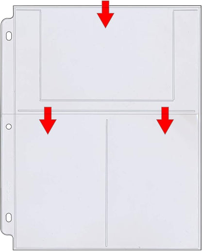 StoreSMART - Photo/Postcard Page for 3-Ring Binders - Archival-Safe Plastic - Three 4" x 6" Pocket - Holds six Photos/Postcards - 200-Pack - LC46-200