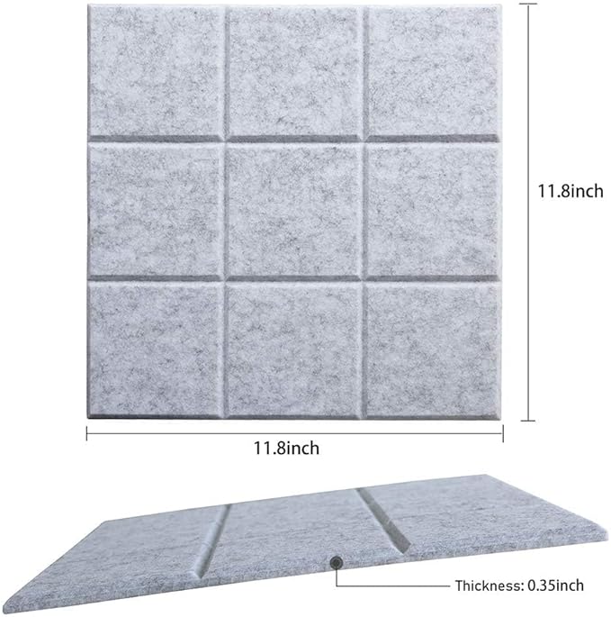Large Cork Board Felt Board Tiles for Walls with 30 Push Pins, 11.8"x11.8" Pack of 12 Pin Board Notice Boards for Home Office Kitchen, Bulletin Board Wall Tiles for Photos Memos