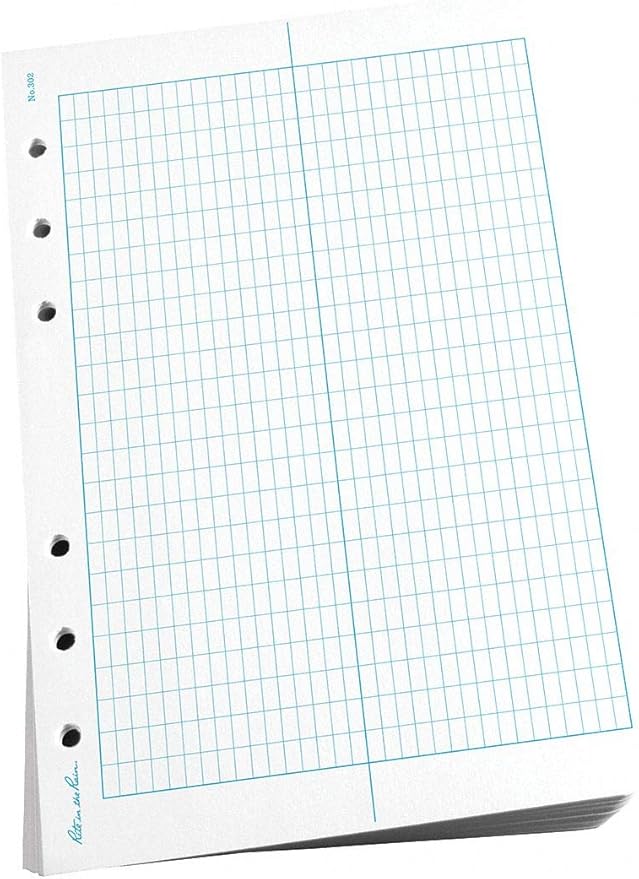 Rite In The Rain Weatherproof Loose Leaf Paper, 4 5/8" x 7", 32# White, Transit Pattern, 100 Sheet Pack (No. 302)
