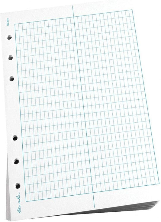 Rite In The Rain Weatherproof Loose Leaf Paper, 4 5/8" x 7", 32# White, Transit Pattern, 100 Sheet Pack (No. 302)