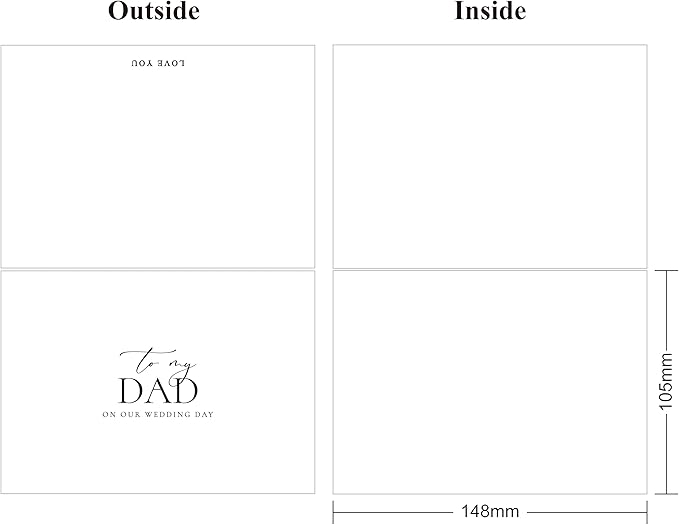 LADY&HOME To My Dad on My Wedding Day Card,Wedding Day Card to Dad,Thank Dad Wedding Day Card (A1:Dad)