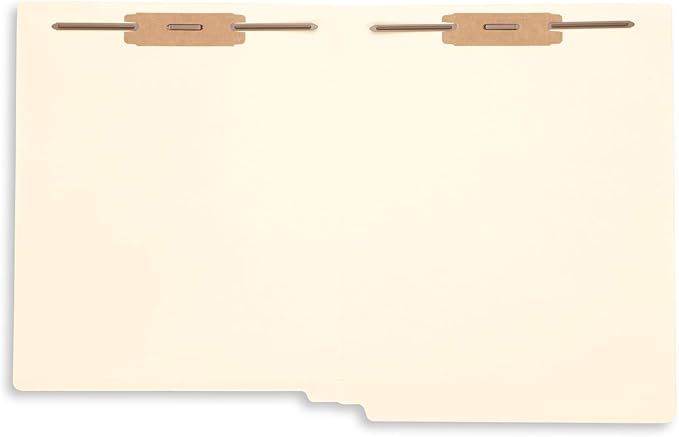 50 End Tab Fastener File Folders - Reinforced Straight Cut Tab - Designed to Organize Standard Medical Files and Office Documents - Letter Size, Manila, 50 Pack