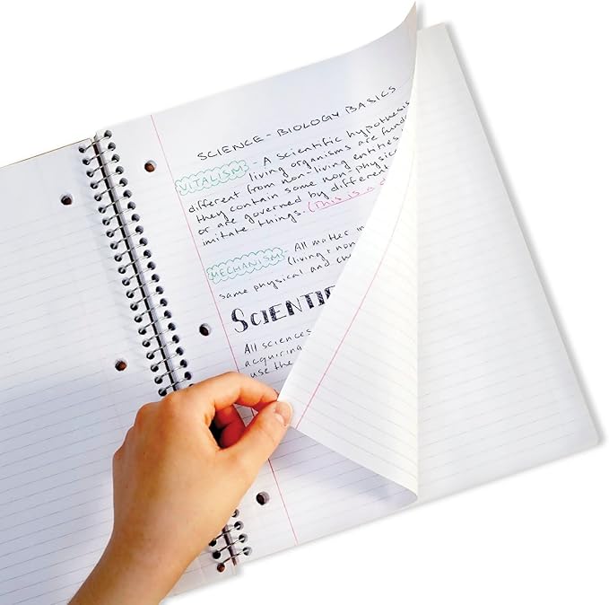 Five Star Spiral Notebook, 5 Subject, Wide Ruled Paper, Fights Ink Bleed, Water Resistant Cover, 8" x 10-1/2", 200 Sheets, Color Will Vary (05206) (Pack of 2)