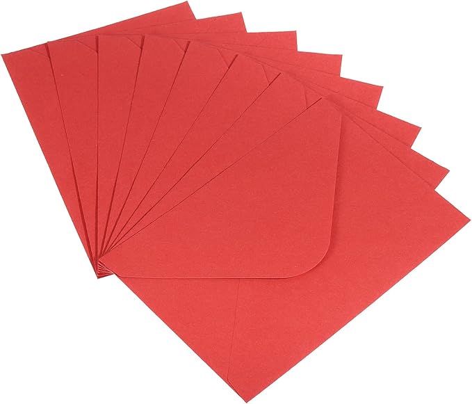 PATIKIL Mini Envelopes, 50 Pack Gift Cards Business Cards Envelope for Invitation Graduation, Red