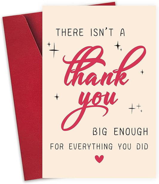 Funny Thank You Card, Thank You Cards Gifts for Men Women for Men Women Teacher Boss, Happy Appreciation Card for Him Her