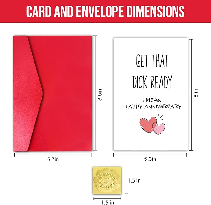 Hilarious Anniversary Card for Husband, Happy Anniversary Card Gift, One Year Cardstock for Boyfriend, (Get that Ready)