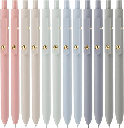 Ddaowanx Gel Pens,0.5mm Quick Dry Black Ink Pens Fine Point Smooth Writing Pens, Cute Office School Supplies Gifts for Women (24 Pcs Morandi-Black Ink)