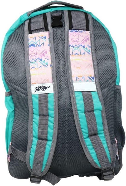 HOOEY Ox 40 Liter Hiking Backpack Rain Cover Hat Strap Laptop Sleeve Hydro Pockets (Turquoise/Pink)