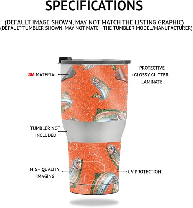 MightySkins Glossy Glitter Skin Compatible with Stanley The Quencher H2.0 FlowState 30 Oz Tumbler - Giraffe | Protective, Durable High-Gloss Glitter Finish | Easy to Apply, Remove, and Change Styles