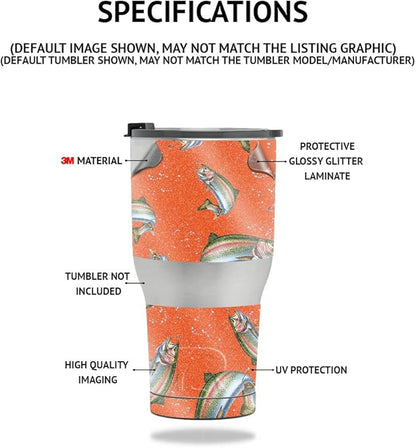 MightySkins Glossy Glitter Skin Compatible with Stanley The Quencher H2.0 FlowState 30 Oz Tumbler - Giraffe | Protective, Durable High-Gloss Glitter Finish | Easy to Apply, Remove, and Change Styles