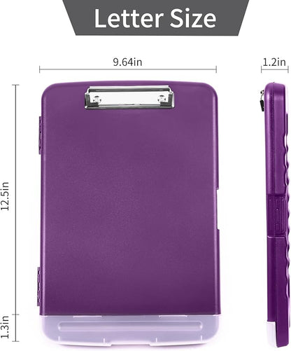 Clipboard with Storage, Large Capacity Nursing Clipboards with Low Profile Clip, Heavy Duty Plastic Storage Clipboard with Pen Holder, Side-Opening, Multifunctional Clipboard Case for Writing
