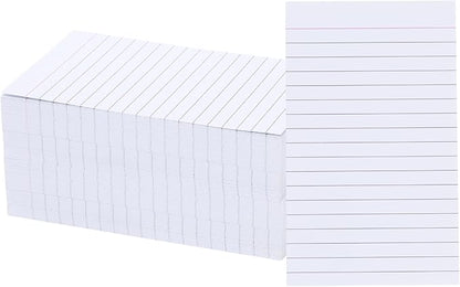 Vertical Ruled Index Cards 3 X 5 Flashcards Double Sided Lined Notecards Heavy Weight Ruled Checklist Card Thick Recipe Cards for Studying, School, Home and Office（White,200 Count）