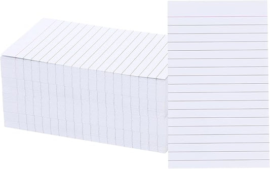Vertical Ruled Index Cards 3 X 5 Flashcards Double Sided Lined Notecards Heavy Weight Ruled Checklist Card Thick Recipe Cards for Studying, School, Home and Office（White,200 Count）