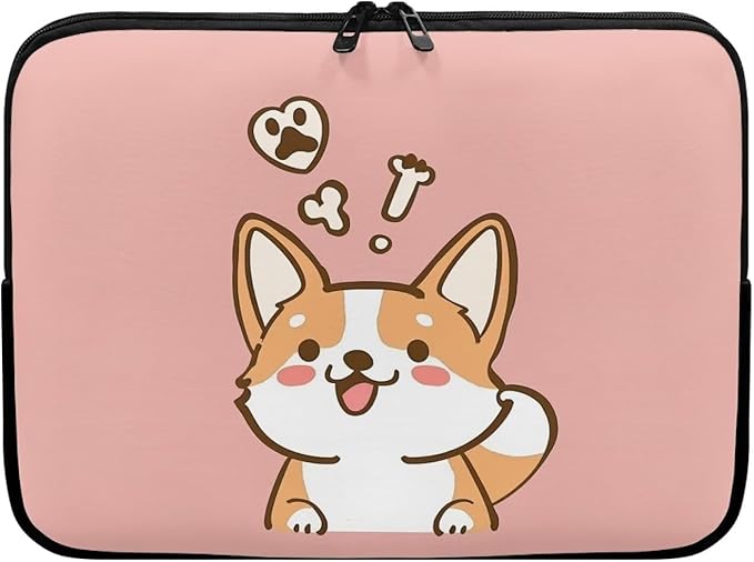 Cute Corgi Laptop Sleeve for Women Girls 12 inch Laptop Protector with Multiple Uses Computer Carrying Case PinkTablet Bag Lap Top Case Men Laptop Protector