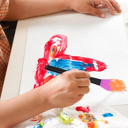 12 Pcs Silicone Magic Brushes, Fan-shaped Blending Brush Set for DIY Painting Mixing & Spreading, Black, White, Purple, Pink, Silicone Material, Acrylic, Ink