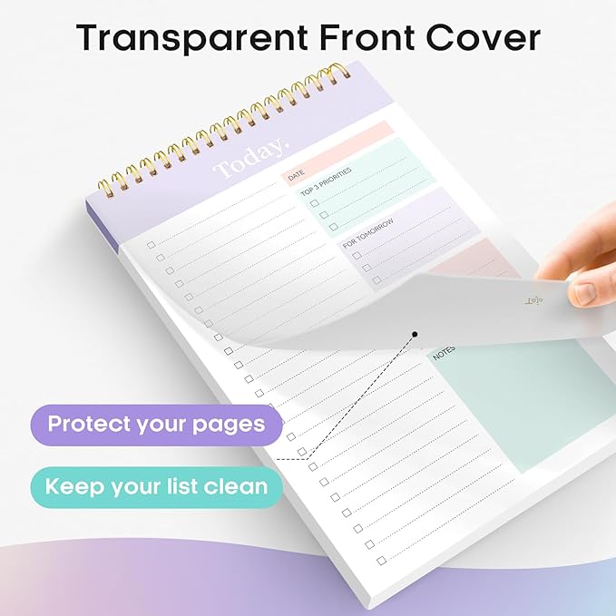 To Do List Pad - To Do List Notebook for Work with 52 Sheets, Undated Daily Planner Perfect for Daily Tasks and Goal Setting, To Do List Notepad Suitable for Office, Home and School-Violet Dream