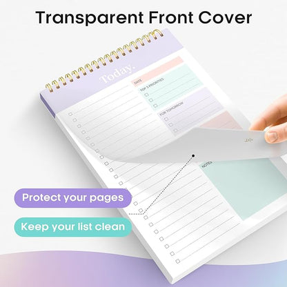 To Do List Pad - To Do List Notebook for Work with 52 Sheets, Undated Daily Planner Perfect for Daily Tasks and Goal Setting, To Do List Notepad Suitable for Office, Home and School-Violet Dream