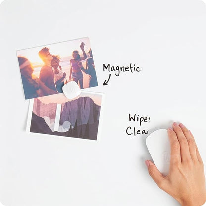 U Brands Contempo Magnetic Dry Erase Board, 11”x14”, Gray Modern Frame, Includes Magnet and Marker