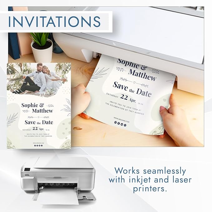 MOS Off White Cardstock Paper - 8.5" x 11" Heavy Card Stock (110 Sheets) - For Crafting, Resume Paper, Business Cards, Invitations, Menus & Certificates - Smooth Finish, Printer-Friendly