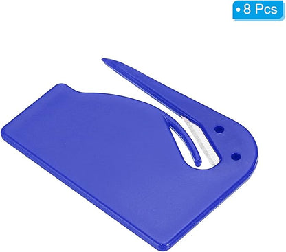 PATIKIL Letter Opener Envelope Slitter, 8 Pcs Mail Slitter with Razor Safe Mail Opener for Envelope Paper Package Open for Home, Office Blue