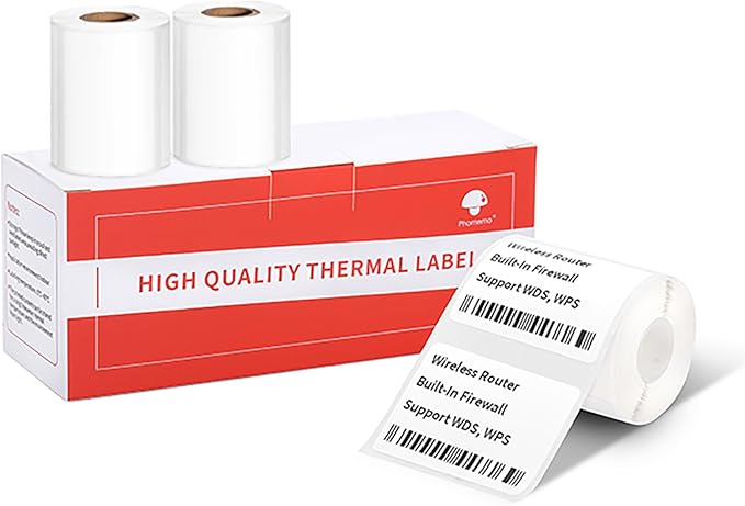 Phomemo [3x230 pcs] Labels Square Series, 1.57''x1.18'' (40x30mm) M110 M100 M220 M221 Labels, White, 230 Labels/Roll, 3 Rolls, All-Purpose Adhesive Thermal Phomemo Original, Compatible with Ponek