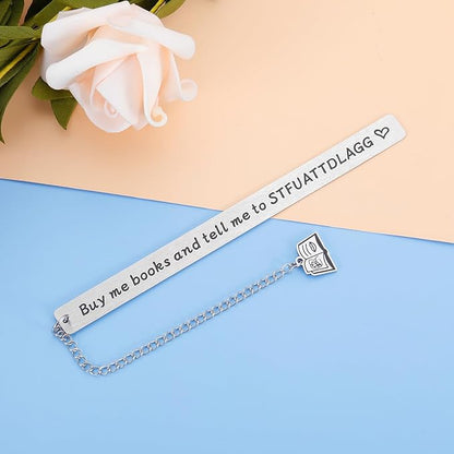 Funny Spicy Bookmark for Women Book Lover Bookish Nerd Bookworm Gifts Christmas Stocking Stuffers Birthday Book Club Gifts for Friends BFF Reading Present Metal Dirty Bookmarks for Adults Women Her