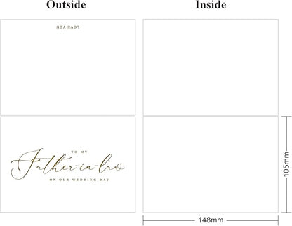LADY&HOME Set of 2 Wedding Day Cards to Father-in-law and Mother-in-law,To My Father-in-law and Mother-in-law on My Wedding Day Card (C2:Father-in-law & Mother-in-law)