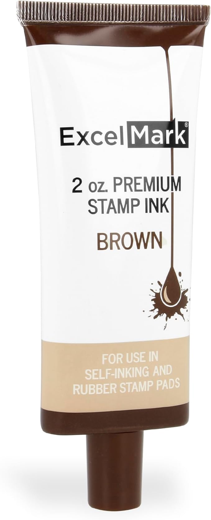 ExcelMark Self Inking Stamp Refill Ink - 2 oz. - Brown Ink