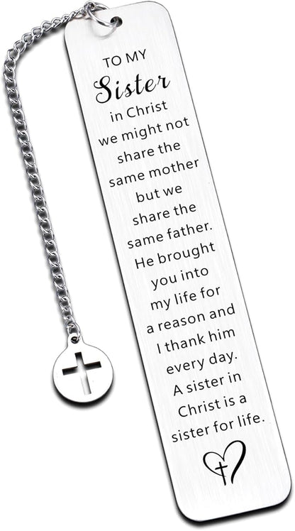 Sisters Gifts from Sister, Sister Religious Bookmark, Sister in Christ Gifts for Women, First Communion Gifts for Girls, Christian Gifts for Sisters, Sister Christmas Easter Confirmation Gifts