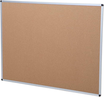 VIZ-PRO Cork Notice Board, 60 X 48 Inches, Silver Aluminium Frame