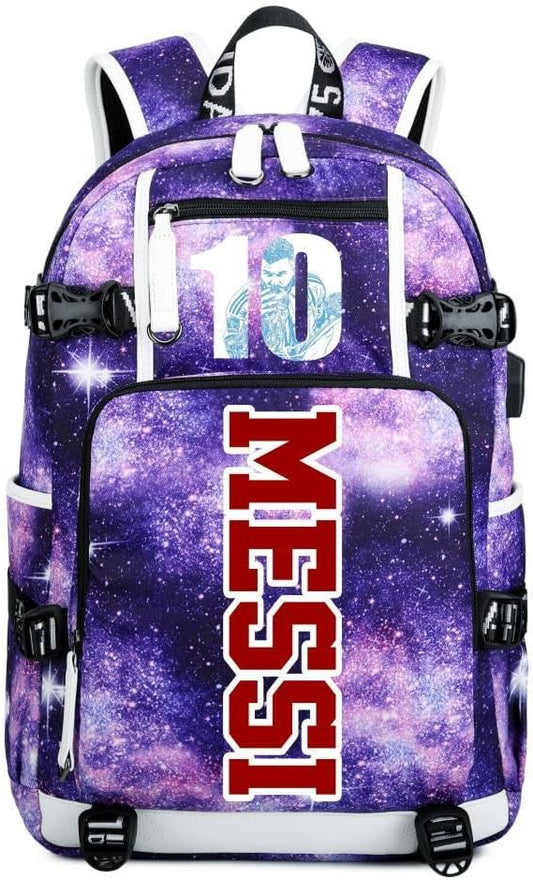 Soccer Superstar M-essi 10 Multifunctional Laptop Backpack Teenage Travel Backpack Fans Schoolbag (C1)