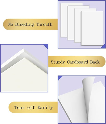 Small Note Pads 3x5 Pocket Notepad, 10 Pack Server Note Pads 3x5, White Memo Pads, Scratch Pads, Small Writing Pads White Paper, 50 Sheets per Blank Mini Notepads 3x5 Scratch Paper for Work/School