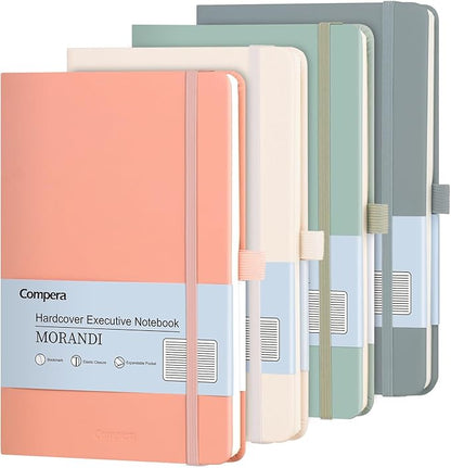 Comix 4 Pack Lined Journal Notebooks for Women, 176 Pages, 5.5 x 8.3", Hardcover, Morandi, 100gsm Paper, A5 Journaling Notebooks, Perfect for Work School Home