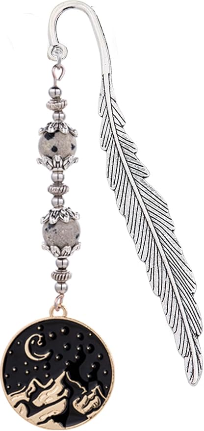 Retro Metal Bookmark for Bookish Gifts Funny Inspired Book Mark Book Accessories Book Lover Gifts for Women Men(Moon and Star-Gold)