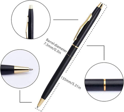 Cambond Black Pens Ballpoint Pen - Bulk Black Ink 1.0 mm Medium Point Smooth Writing for Men Women Police Uniform Office Business, 20 Pack (Black)