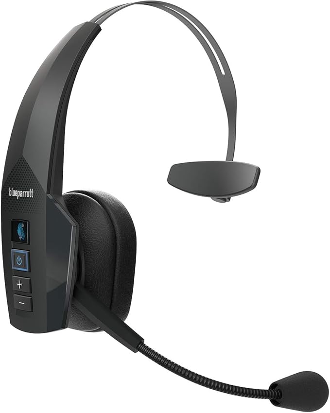 BlueParrott B350-XT Noise Cancelling Trucker Bluetooth Headset – Updated Design with Industry Leading Sound & Improved Comfort, Extended Wireless Range - Ideal for Anyone On-The-Go, Black