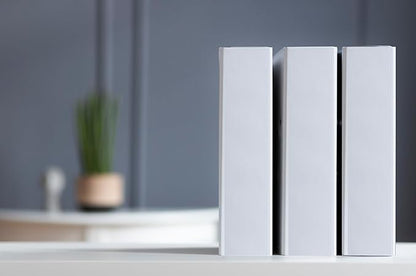 4 Pack of 2.5” Smooth Opening Angle D-Ring View White Binders, Professional Presentation Folder for Standard Pages with Inside Pockets, and Customizable Clear View Binder PVC-Free