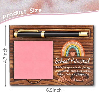 School Principal Sticky Note Holder, Thank You School Principal Gifts, School Principal Appreciation Gifts, School Principal Office Decor Self-Stick Note Pad Holders YB369