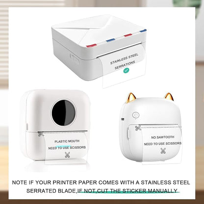 Transparent Self-Adhesive Thermal Paper, Glossy Thermal Printer Paper for Mini Portable Printer, 57mm X 2.5mm, 3-Rolls Thermal Labels for Most Pocket Printer