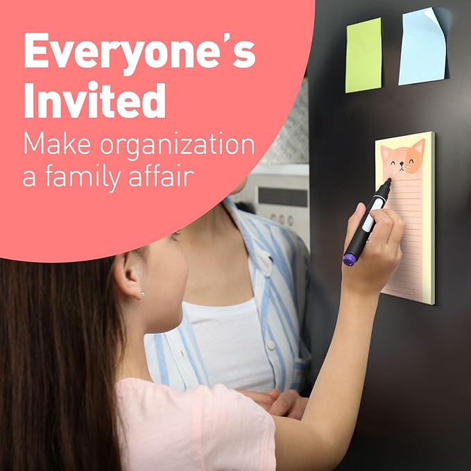 Sweetzer & Orange S&O Magnetic Notepads for Refrigerator 4 Pack, Sticky notes for Fridge Sets - Sticky Journals for Freezer - Magnetized memo sheets for cooler - 3.5” x 7”, 45 Pages