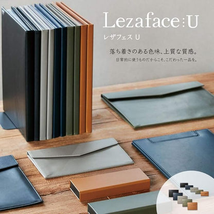 Kingjim 1994LU Nei Document Case, Envelope Size, Synthetic Leather, Leather, U, Navy