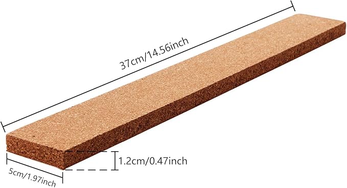 HBlife Cork Board Bulletin Board Bar Strip 15x2 Inch - 1/2 Inch Thick, Frameless Cork Board Strips with 50 Multi-Color Push Pins, Strong Self Adhesive Backing - 4 Pack