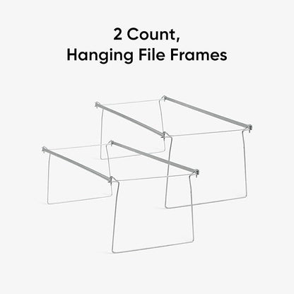 Smead Heavy Duty Steel Hanging File Folder Frame, Letter Size, Gray, Adjustable Length 23" to 27", 2 per Pack (64872)