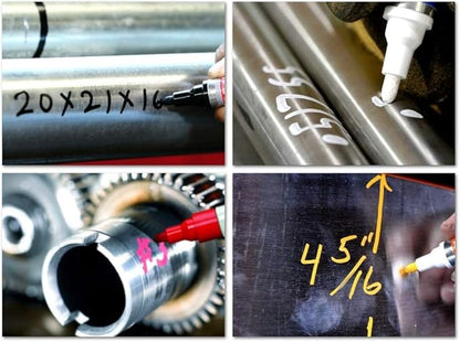 Metal Marking Paint Pen - Industrial Marker For Writing & Drawing on Steel and Metals - Washable Removable Paint Markers For Metal, Wet Erase Metal Paint, Green Paint Pen for Construction and Welders